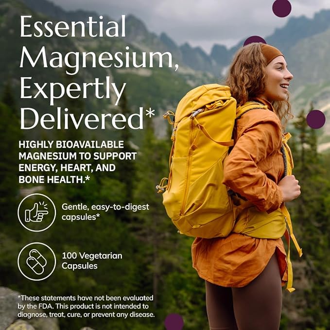 Neurobiologix Magnesium Glycinate Complex TRAACS ® Magnesium Bisglycinate Chelate for Muscle Nerve &amp Bone Support Gentle Easy-to-Digest Magnesium Supplement Non GMO Gluten Free 100 Capsules