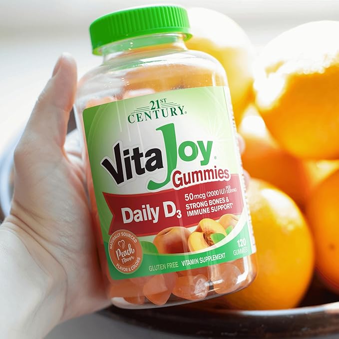 21st Century Daily D Gummies Fruit Flavored - 120 Gummies Pack of 3