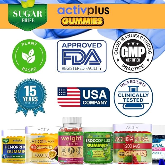 Gainer for Women | 10 clinically Studied Ingredients | Plant Based Vegan Strawberry Flavor | Packaging May Vary | Sugar Free 60 Gummies