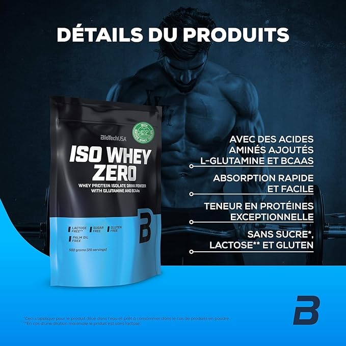 Proteine massa muscolare biotechusa iso whey zero 500 g banana IAF00085775