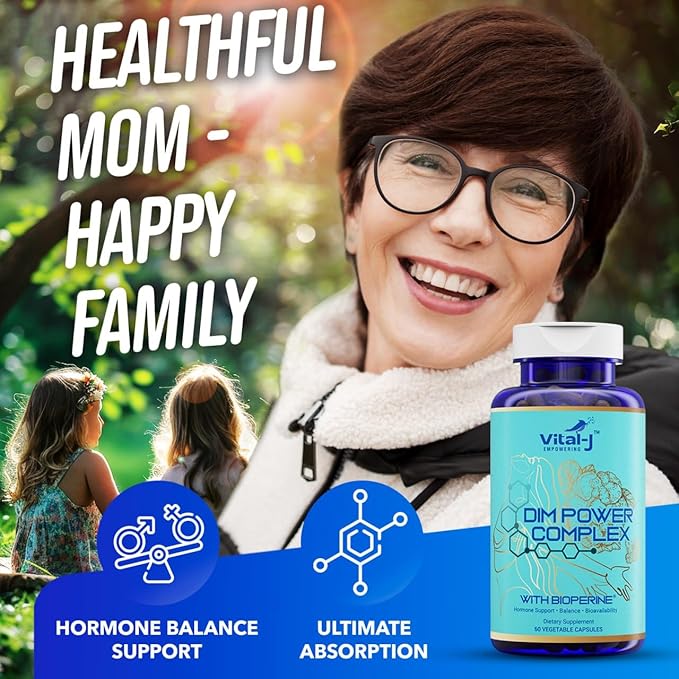 4-in-1 DIM Potent Complex 300mg - Estrogen Balance and Metabolism Energy &amp Menopause Support Supplement with Bioperine (x4) Calcium and Broccoli Extract - for Women and Men 150 Servings