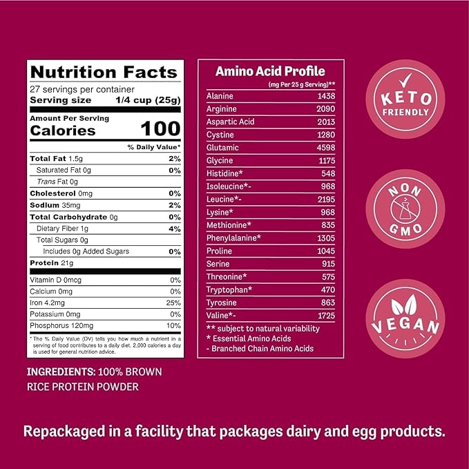 Judee's Gluten Free Brown Rice Protein Powder - Plant-Based Vegan Protein - Gluten-Free Meal Replacement - 1.5 lb Unflavored