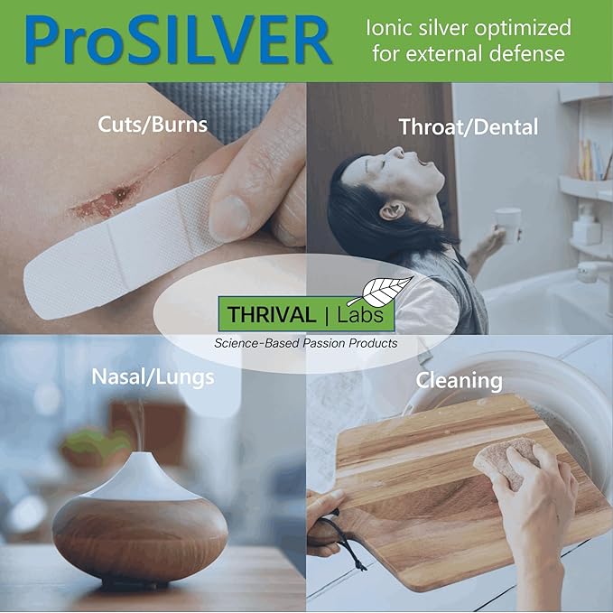Ionic Colloidal Silver Liquid 20 PPM Bio Active for Immune Support Glass Bottle 16oz Organic Supplement
