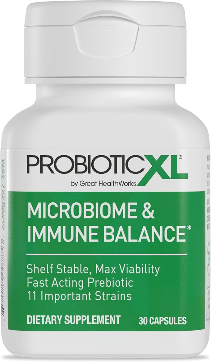 OmegaXL ProbioticXL - Probiotic &amp Prebiotic Shelf Stable - Blend 11 Strains - Promote Healthy Gut Flora Growth 12.5 Billion CFU - Non-GMO Gluten-Free - 30 Veggie Caps