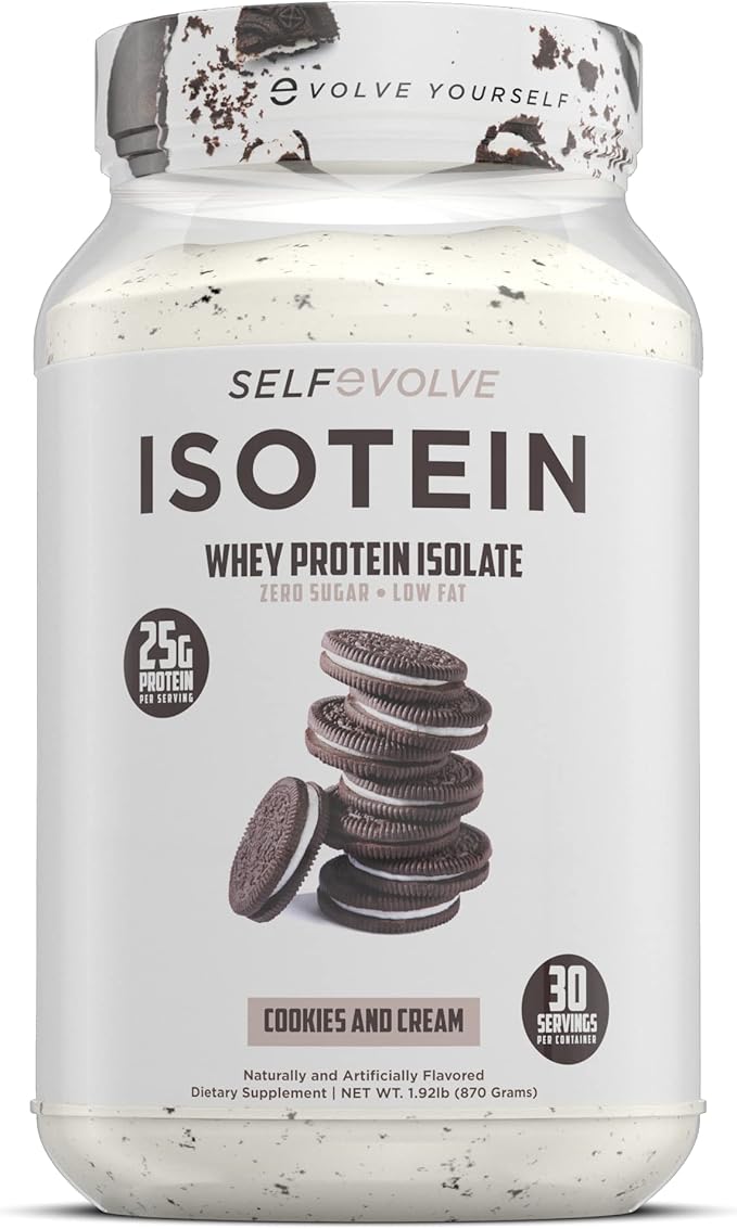 Isotein Isolate Protein Powder - Post Workout Recovery Protein Powder - 25g Whey Isolate Protein 0g Added Sugar1g Fat (Cookies and Cream 2lbs)