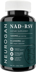 Neurogan NAD+ Resveratrol Supplement - Cellular Balance Support - 1200mg NAD+ &amp Trans-Resveratrol per Serving 90 Count