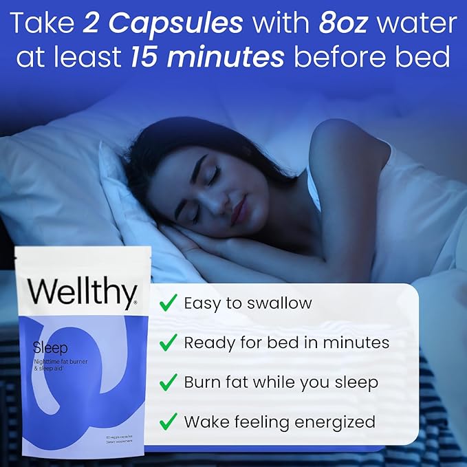 Wellthy Daily Multivitamin &amp Night Time Weight Loss Bundle - Healthy Skin Hair Nails &amp Sleep Support