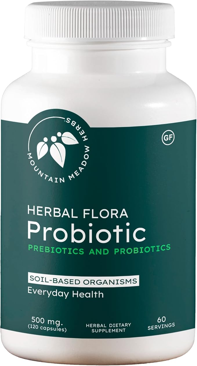 Mountain Meadow Herbs Herbal Flora Probiotics and Prebiotics: Soil-Based probiotic -120 Capsules