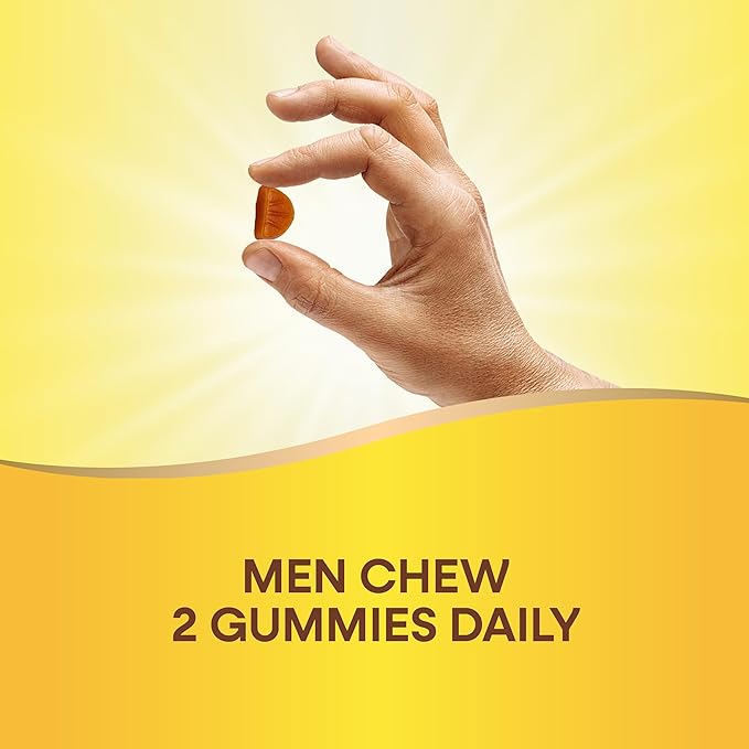 Nature's Way Alive! Men’s 50+ Daily Gummy Multivitamins Supports Healthy Brain Eyes Heart* B-Vitamins Gluten-Free Fruit Flavored 150 Gummies (Packaging May Vary)