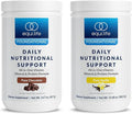 Equilife - Daily Nutritional Support Bundle All-in-One Vegan Protein Powder Daily Multivitamin Boost Energy &amp Mood Gut-Cleansing Aid Promotes Skin Health (Chocolate and Vanilla 14 Servings Eac
