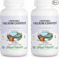 Maxi Health Chewable Calcium Complex – Vanilla Flavor Vitamin D3 and Magnesium Chewables to Help Support Bones – Kosher Magnesium and Calcium Supplement for Women and Men (180 Count Pack of 2)