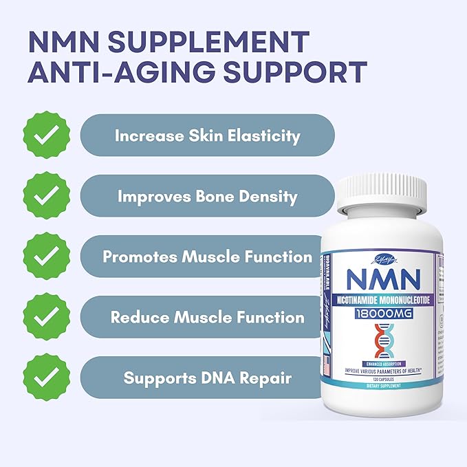 zyy NMN Supplement|Real Nicotinamide Mononucleotide|18000mg per Bottle 300mg per Serving|for Cellular Health Anti-Aging|120 Capsules