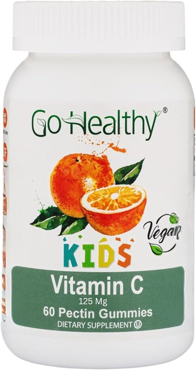 Go Healthy Multivitamin Gummies (1 Bottle) and Vitamin C Gummies (1 Bottle) for Kids Toddlers Vegetarian Kosher &amp Halal Gluten Free Non-GMO Bundle