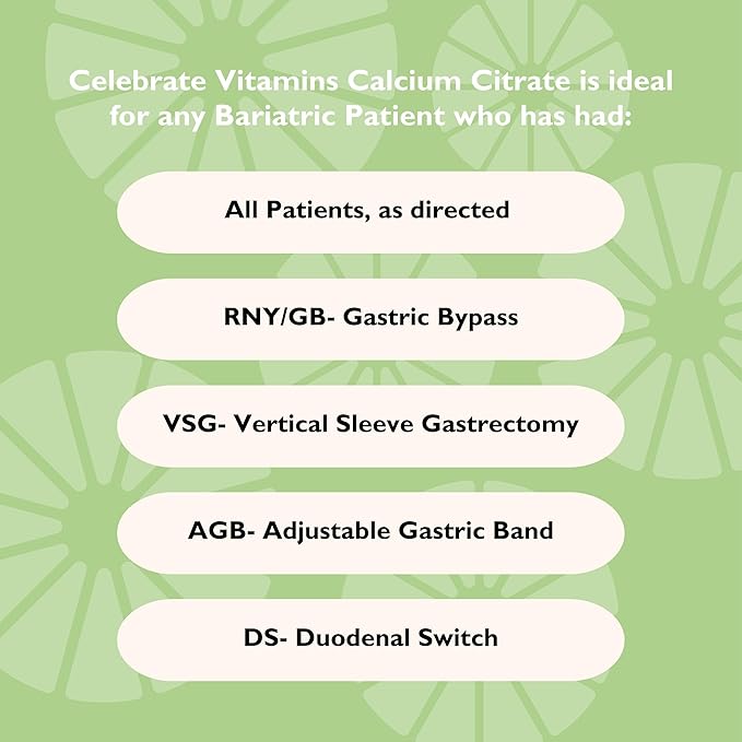 Celebrate Vitamins Bariatric 500mg Calcium Citrate Soft Chews with 500 IU Vitamin D3 – Essential for Gastric Bypass Patients &amp Bone Health - Sugar &amp Gluten Free Orange (90 Chews)