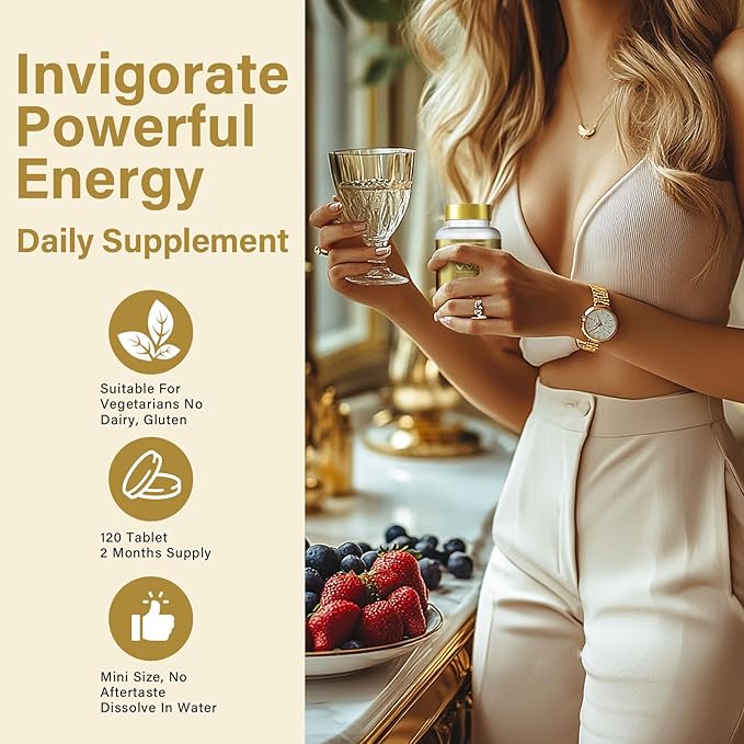 120 Tablets-H2 Molecular Hydrogen Water Tablets with Magnesium Dietary Supplement Supports Brain Health and Cognitive Function
