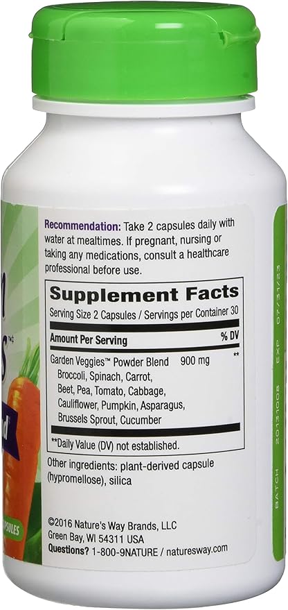 Nature's Way Nature's Way Garden Veggies 12 Veggie Blend 60 Vegetarian Capsules 60 Count (Pack of 12)