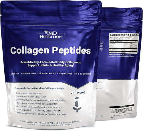 1MD Nutrition Bone Support Bundle - Includes Collagen Peptides and OsteoMD for Comprehensive Bone Support