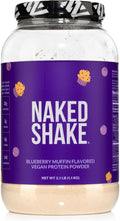 Naked Shake - Blueberry Muffin Protein Powder - Flavored Plant Based Protein from US &amp Canadian Farms with MCT Oil NSF Certified Gluten-Free Soy-Free No GMOs or Artificial Sweeteners - 30 Serv