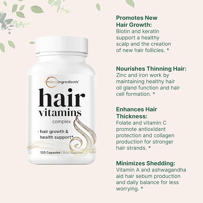 Micro Ingredients Vitamin D3 10000iu + K2 200mcg Coconut Oil Softgels &amp Hair Vitamins Complex Capsules Bundle 2 Pack | Essential Sunshine Vitamins | 14-in-1 Advanced Hair Growth Support