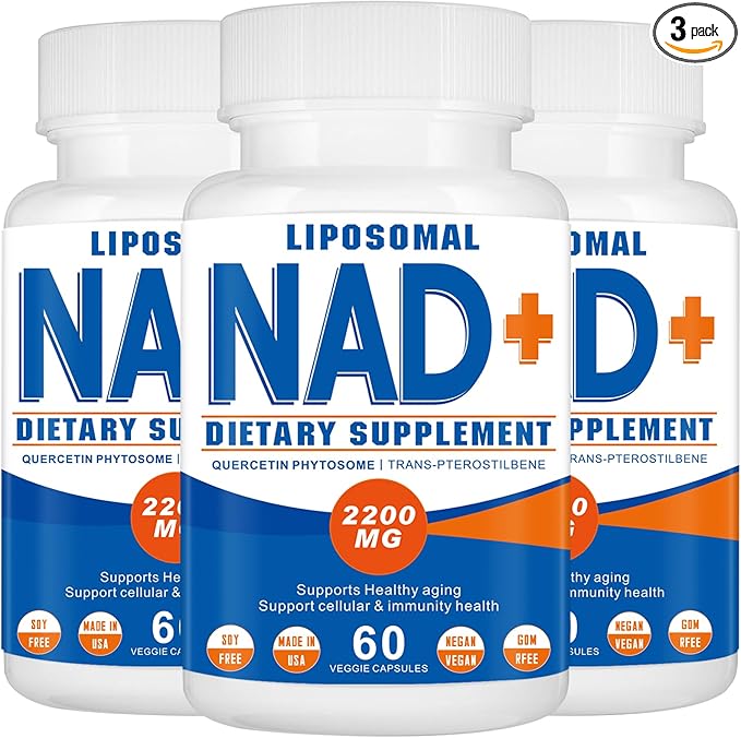 2200mg Liposomal NAD+ SupplementNAD Supplement for Cellular Energy Aging Defese180 Capsules