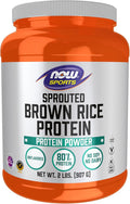 NOW Foods Sports Nutrition Sprouted Brown Rice Protein 80% Protein Unflavored Powder 2-Pound