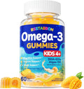 Vegan Omega 3 Gummies for Kids 4+: Natural Omega-3 Fatty Acid Supplement DHA EPA with Vitamin D3 B12 Probiotic Lutein Zinc for Overall Health - No Fish Taste Multivitamin for Kids(60Count)