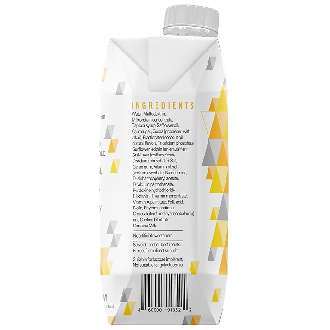 Reason Premium High Calorie Protein Drink - Free of Soy Gluten GMO Artificial Flavors and Sweeteners - NSF Certified - Lactose-Friendly Great for Tube-Feeding - Chocolate 11 oz