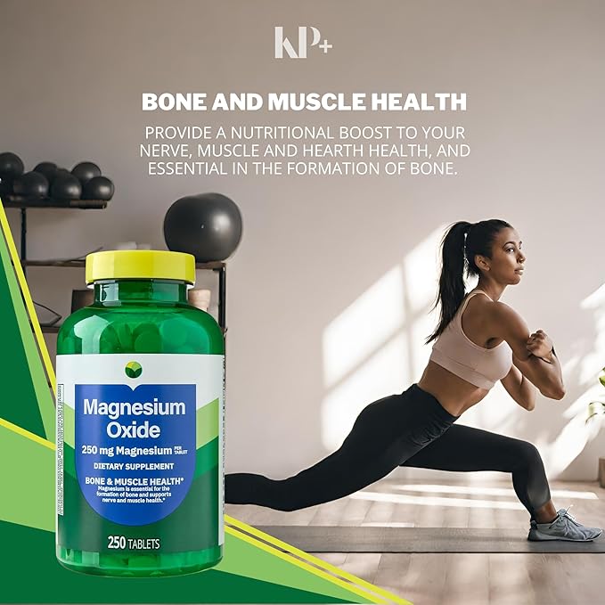 KP+ Magnesium Oxide 250 mg | Bone Muscle &amp Nerve Support | 250 Tablets | Dietary Supplement | Pack of 2