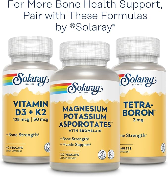 SOLARAY Calcium &amp Magnesium Citrate 2:1 Ratio w/Vitamin D-3 Healthy Bones Muscle &amp Nervous System Support High Absorption 180 Capsules