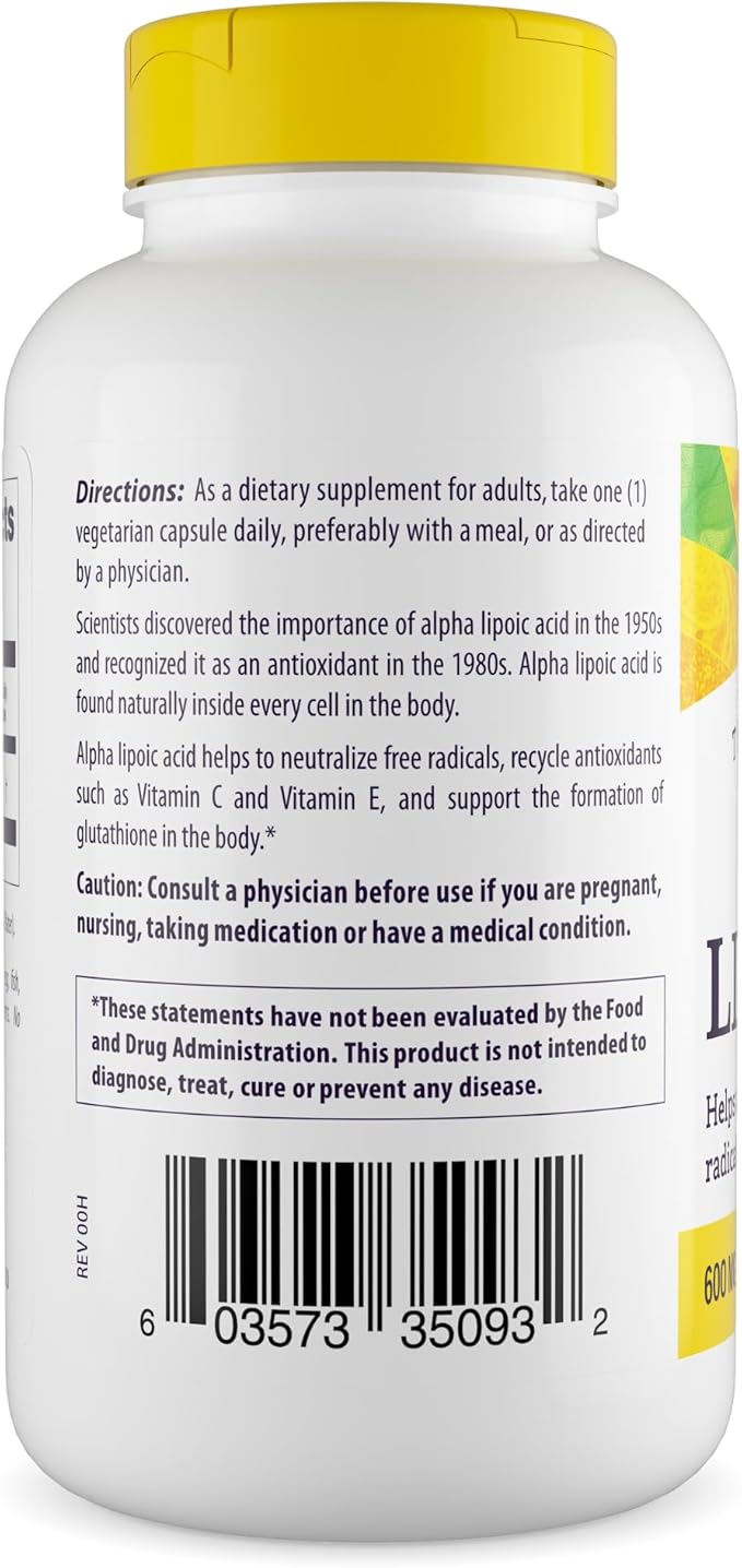 Healthy Origins Alpha Lipoic Acid 600 mg - Alpha Lipoic Acid Supplement - Antioxidant Support - Gluten-Free Supplement - 150 Veggie Capsules