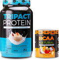 Nutrology TRIPACT Protein Powder 7-in-1 Meal Replacement Shake Vanilla Latte Cinnamon Flavor (40 Servings) BCAA Natural Plant Based BCAA Powder Orange Coconut Flavor (30 Servings)