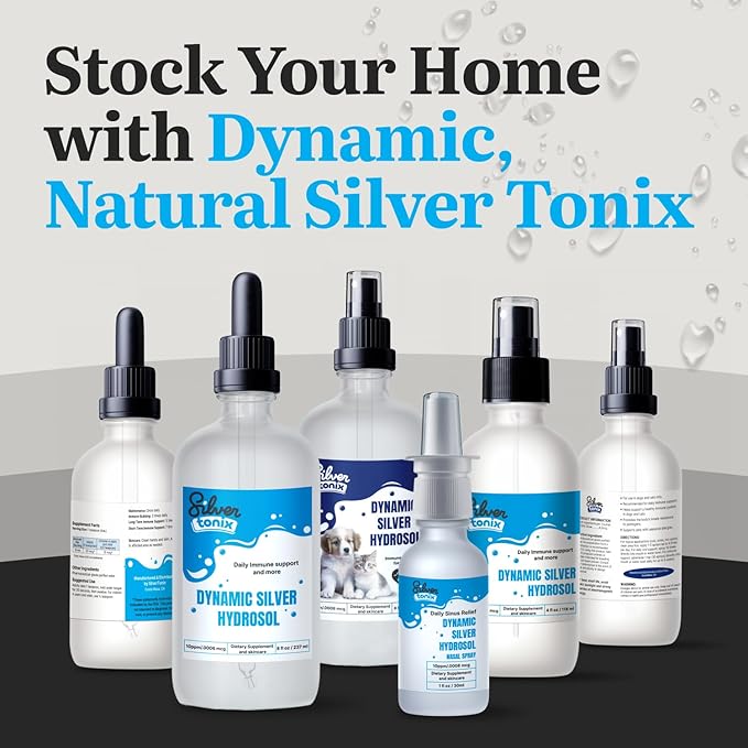 Dynamic Silver Hydrosol Fine Mist Spray for Pets – Bio-Active Silver Hydrosol Mist – Oral &amp Topical Use for Dogs &amp Cats – Daily Immune Support + Skin &amp Hygiene Care (8 Fl Oz)