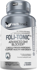 Hair Growth Vitamins for Women &amp Men | DHT Blocker with Saw Palmetto &amp 10000mcg Biotin Foli Tonic Hair Growth Supplement – Supports Fuller Thicker Hair Appearance Non-GMO 120 Vegan Capsule