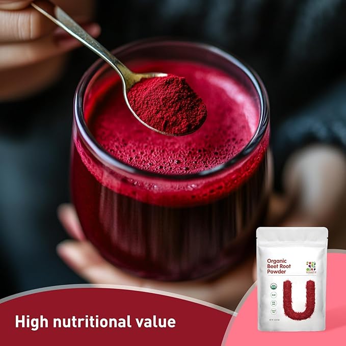 Unleash’d Organic Beet Root Powder 16 oz – 100% Pure Raw Superfood Non-GMO Nutrient-Rich Energy &amp Circulation Support