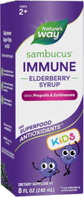 Nature's Way Sambucus Elderberry Immune Syrup for Kids Ages 2+ Echinacea &amp Propolis with Superfood Antioxidants(1) Immune Support Syrup* Vegetarian Berry Flavored 8 Fl Oz