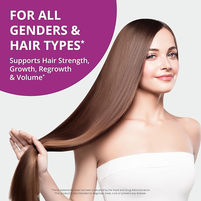 NuBest Hair Xtra - Hair Growth Vitamin for Faster Hair Growth | Natural Hair Thickening with Biotin Zinc MSM B Vitamins Choline - Hair Supplement Hair Regrowth | 1 Month Supply