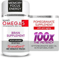 CLINICALLY PROVEN (2-Month Supply) BRAIN SUPPLEMENTS WITH ANTI AGING Memory Pills Omega 5 Pomegranate Supplement 1 bottles 120ct