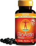 Nutrex Hawaii Vegan BioAstin Hawaiian Astaxanthin - 12mg 75 Softgels - Farm-Direct Premium Antioxidant Supplement to Support Eye Skin Joint &amp Immune System Health - Non-GMO &amp Gluten-Free