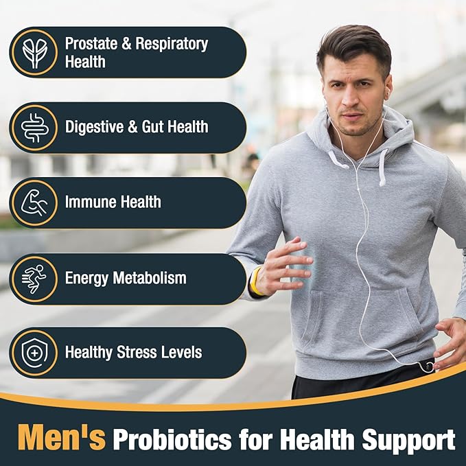 Probiotics for Men 500 Billion CFUs &amp 12 Strains Men's Probiotic with Turmeric Cranberry Goji - Probiotics for Digestive Health Immune Stomach Bloating &amp Gut Health for Men 60 Pro Biot
