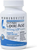 IMMUNOVITES Stabilized R-Alpha Lipoic Acid ((True)) 600mg per Serving [[High Potency &amp up to 40x Increased Absorption]] (Na R-ALA) (Na R-LA) (Na R-Lipoate) (1 Bottle)
