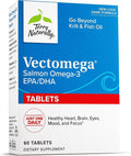 Terry Naturally Vectomega - Supplement with EPA &amp DHA - Omega-3 Tablets for Brain &amp Heart Health Support - Nutritional Supplement with Essential Fatty Acids &amp Peptides - 60 Tablets