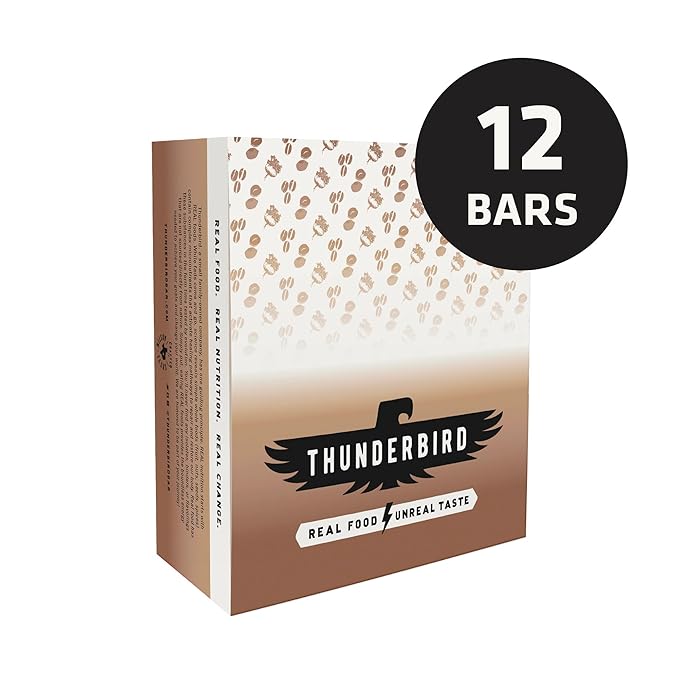 Thunderbird Bars Energy Snack Gluten-Free with Protein Healthy Real Food Vegan Paleo Non-GMO No Added Sugar Hazelnut Coffee Maca Flavor (12 Count 1.7 oz. Bars)