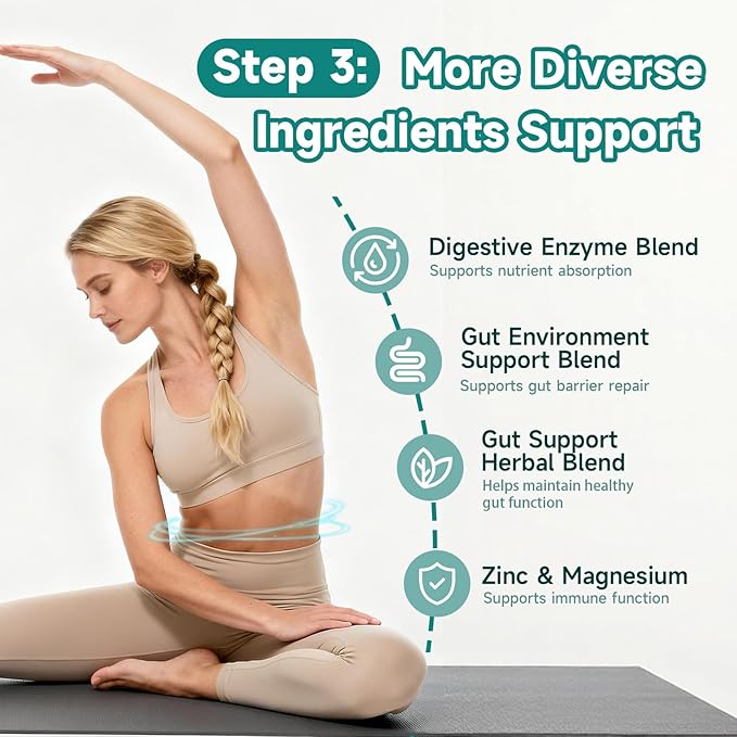2-Pack Gut Health Capsule Supplement Supports Microbiome Leaky Gut and Digestion with 80 Billion CFU Probiotics Prebiotics Digestive Enzymes 30-in-1 Gut Health Supplement 200 Capsules