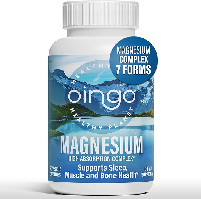 High Absorption Magnesium Complex – 7 in 1 Magnesium Supplement with Magnesium Glycinate Citrate Malate for Natural Sleep Aid Leg Cramps Relief Stress Relief 250 mg 120 Veggie Caps