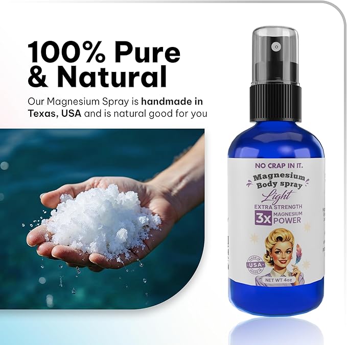 No Crap In It Magnesium Spray Triple Action!- Your Way to Wellness | Immediate Relief with Our Unique Magnesium Glycinate Citrate Chloride Blend Spray (Light)