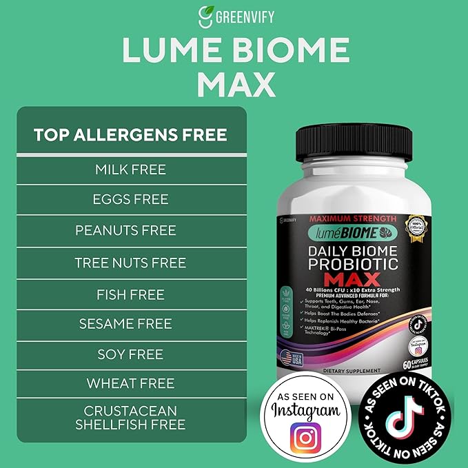 Daily Biome Probiotic Max 40 Billion CFU Maximum Strength 60 Capsules 30-Day Supply (3)