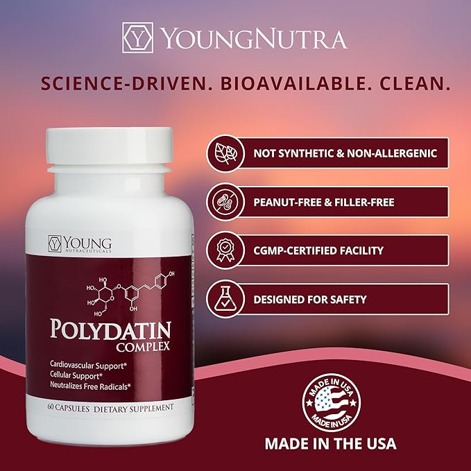 Mirica YoungNutra Polydatin Complex with Resveratrol- High Absorption - 60 Capsules