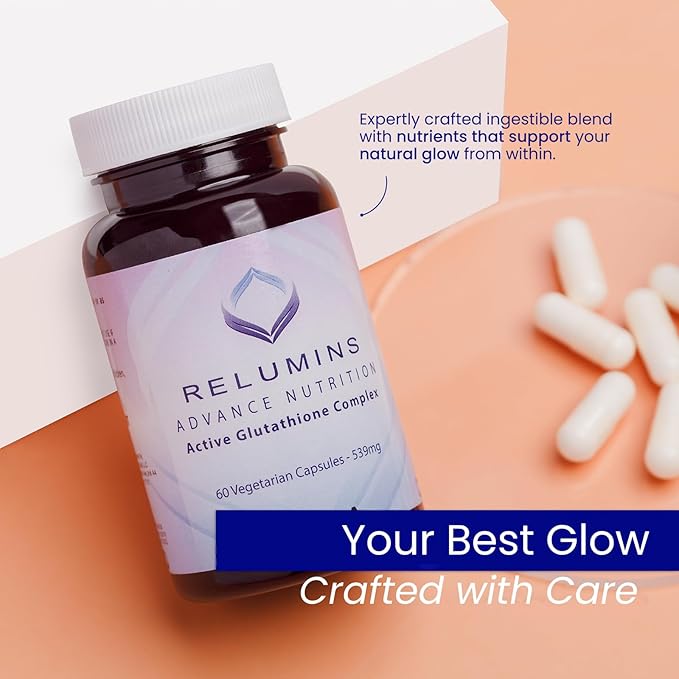 Relumins Advance White Active Glutathione Complex - Max Dose 900mg Glutathione with 6X Boosters ALA &amp NAC - Spring Glow Essentials Anti-Aging Skin Brightening Supplement - 60 Caps x 3 Bottles