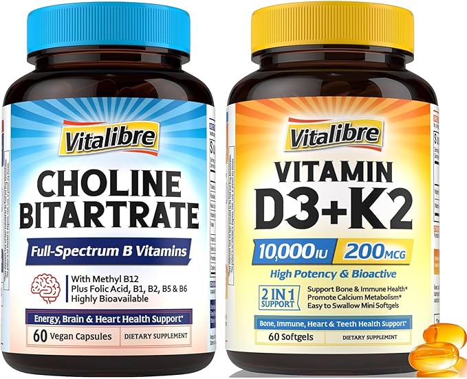 D3K2 and Choline Bitartrate Supplements