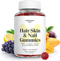 Hair Skin and Nails Vitamins 6000 mcg Biotin Gummies w/Collagen Passion Fruit Flavored Hair Vitamins Gluten Free Collagen Supplements (60 Count)